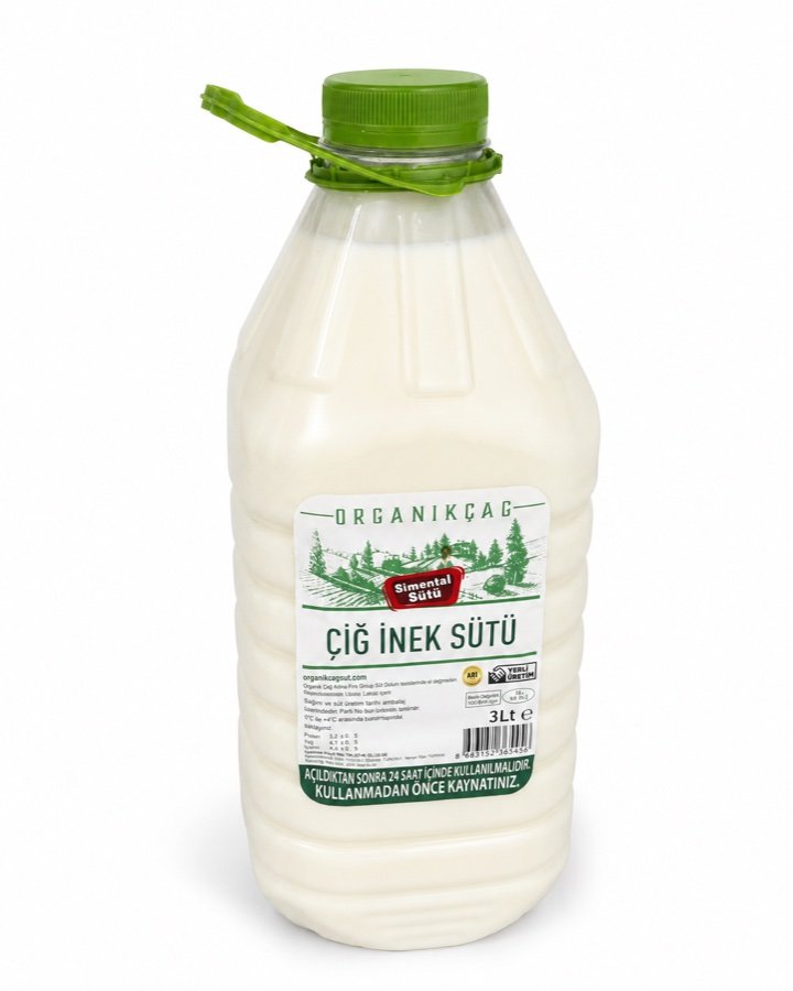 Organikçağ Simental çiğ inek sütü 3 litre